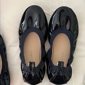 Yosi Samra navy patent leather ballet flats Kids